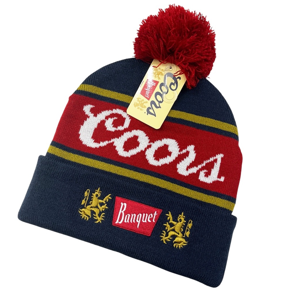NWT Coors Banquet Beer Pom Knit Beanie